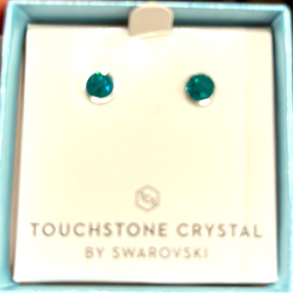 Touchstone Crystal By Swarovski May Birthstone Earrings